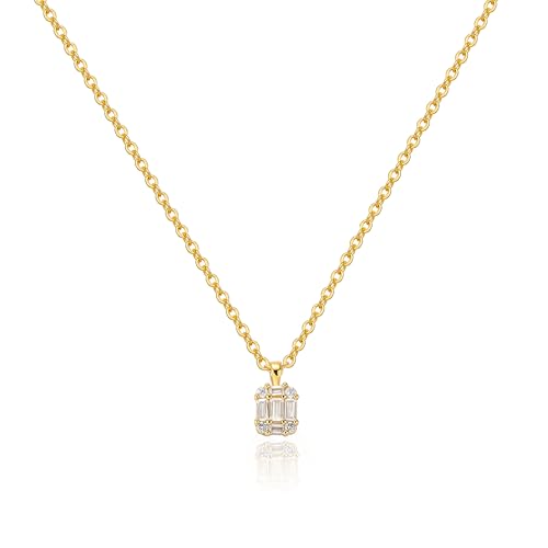 Tewiky Necklace for Women, 14K Gold Plated Dainty Necklace Small Cute Necklaces Aesthetic Pendant Necklace Jewelry for Women - Image 1