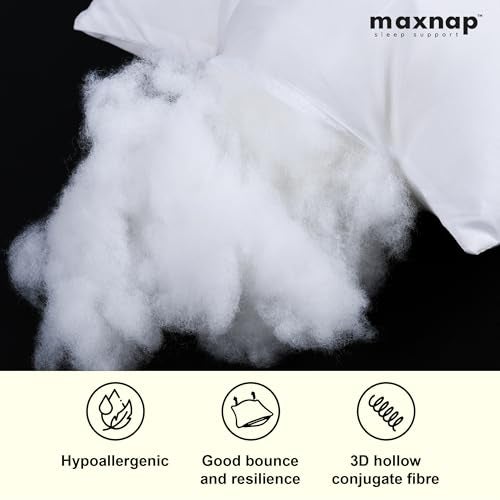 MAXNAP Fresh Resto Hollow Fiber Sleeping Pillow | Soft & Fluffy Support | White | 24 x 16 Inch | Pack of 2 - Image 5