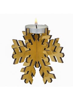 Webelkart Webelkart Premium Laser Cut Snowflake Tealight Candle Holder for Home and Table Decor | Christmas tealight Holder for Home and Dining Room Decor (Set of 2-3.5" Inches) Gold  - Image 3