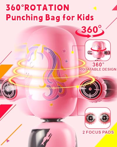 VCOLAN Punching Bag for Kids63inch Kid Punching BagNew Upgraded 360Rotating Inflatable Boxing Bag Toy Christmas Birthday Gift for Girls Age 312 - Image 3