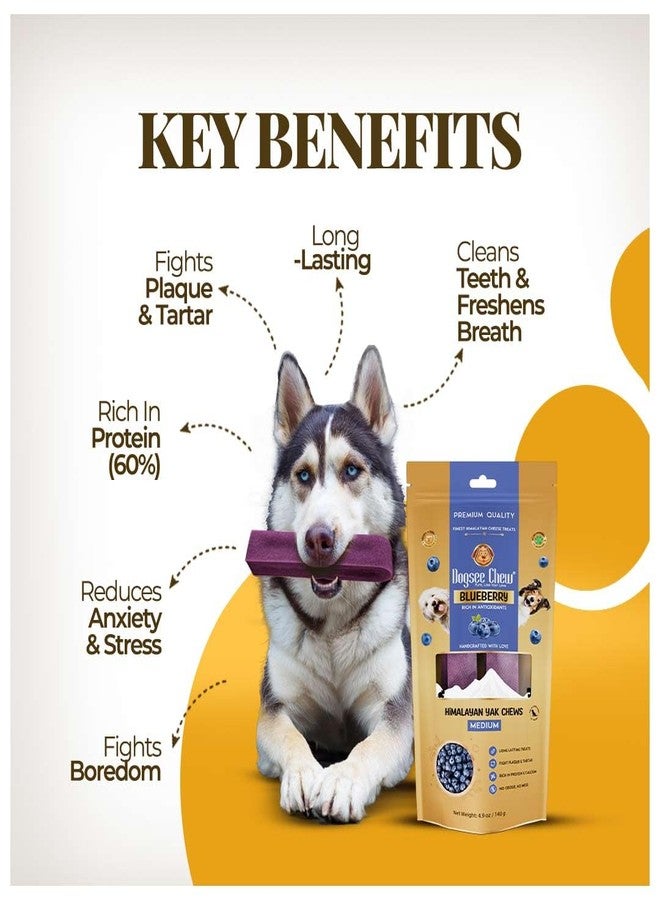 Dogsee Blueberry Flavor Himalayan Yak Cheese Dental Chews for Dogs 140g (Medium - 2 Chews) |Dog Treats Healthy | Cleans Teeth & Freshens Breath | No Grain, No Gluten | Dog Chews Rawhide Free - Image 4