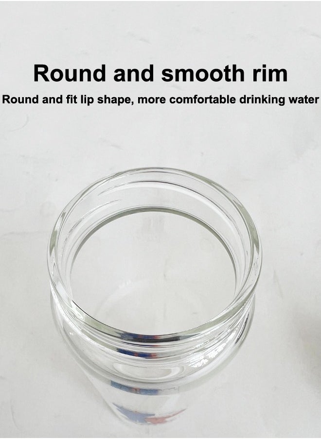 Drinking Bottles With Lid Handle Portable Drinkware Water Glass Bottle