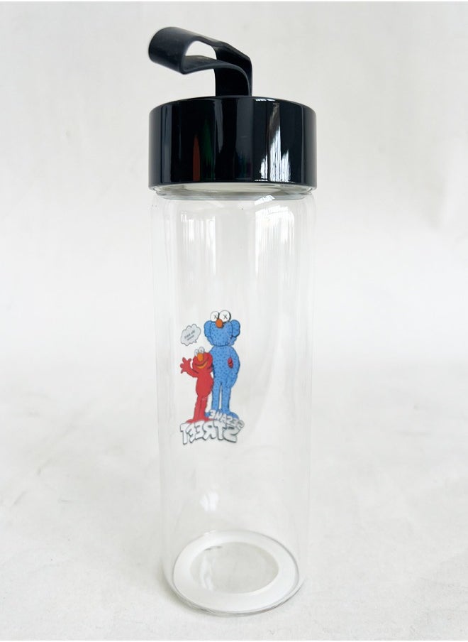 Drinking Bottles With Lid Handle Portable Drinkware Water Glass Bottle