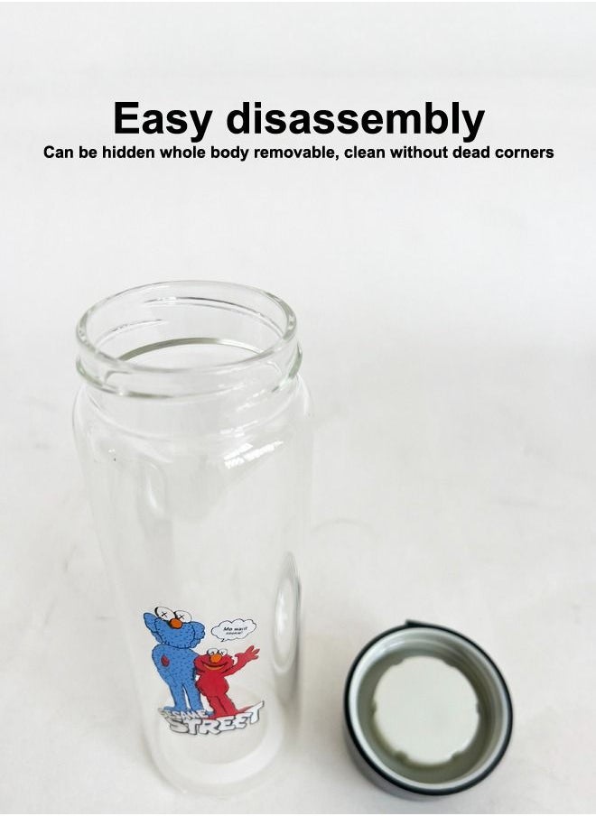 XIANGYU - Drinking Bottles With Lid Handle Portable Drinkware Water Glass Bottle - Image 1