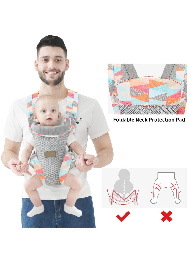 KASTWAVE Newborn Baby Wrap Carrier, Adjustable Baby Carrier for Newborn to Toddler with Lumbar Support (7-45 Pounds) 3D Mesh Breathable Baby Holder Carrier for Toddler Infant - Image 5