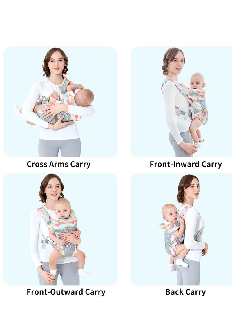 KASTWAVE Newborn Baby Wrap Carrier, Adjustable Baby Carrier for Newborn to Toddler with Lumbar Support (7-45 Pounds) 3D Mesh Breathable Baby Holder Carrier for Toddler Infant - Image 4