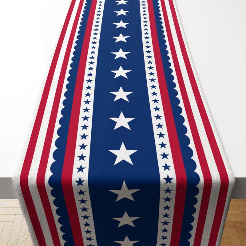 OHOME 4th of July Decorations - Patriotic USA Stars Table Runner for Home | Memorial Day Decorations - 250 America Anniversary Fourth of July Accessories Decor Party Supplies Indoor Outdoor - Image 1