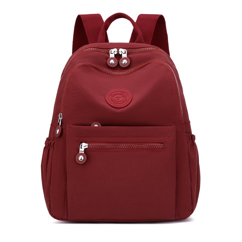 Tanweibago Mini Nylon Women Backpacks,11L Small Ladies backpacks Casual Lightweight Women Shopping Travel Daypack (Wine Red) - Image 1