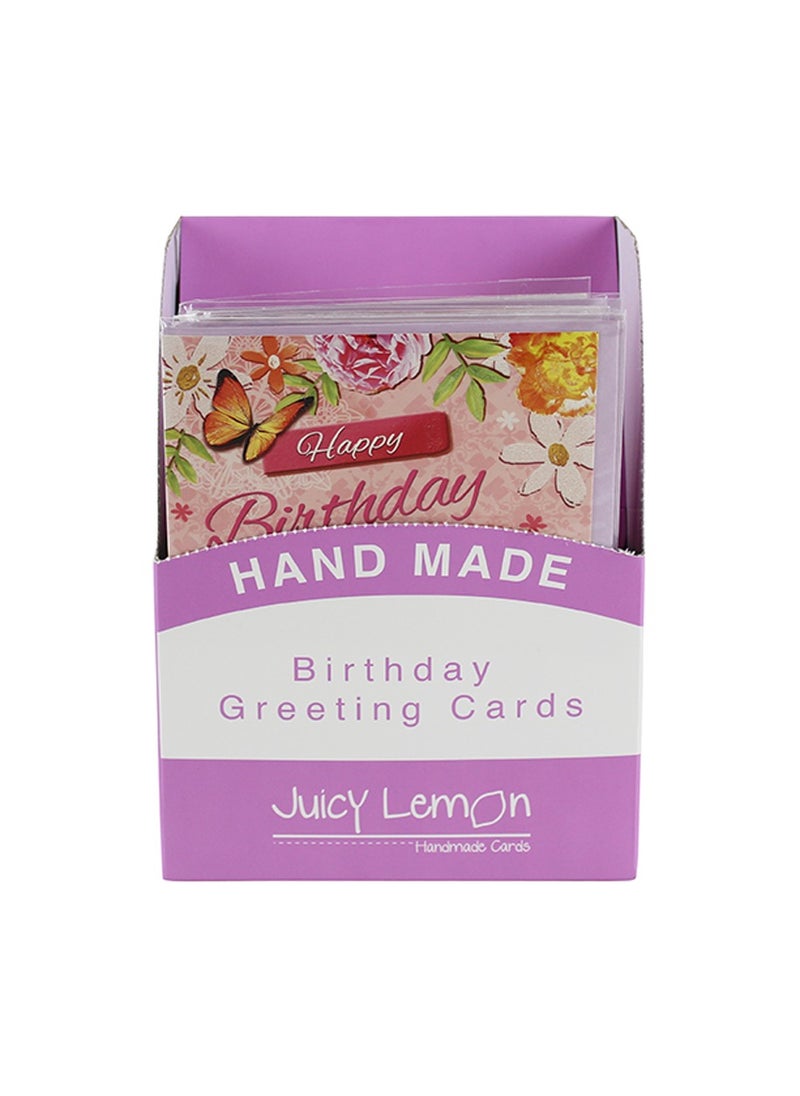 EuroWrap - Juicy Lemon Floral Greeting Card 50 Cards - Image 1