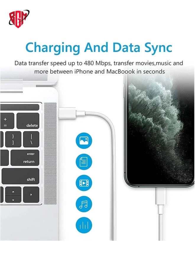 20W PD Charger for iPhone 14 | iPhone 14 Pro with Charger Adapter with C Type Cable Compatible for iPhone 13 Charger | iPhone 12 | iPhone 11 | iPhone X | 8 Series and Later(Adapter+Cable)-White