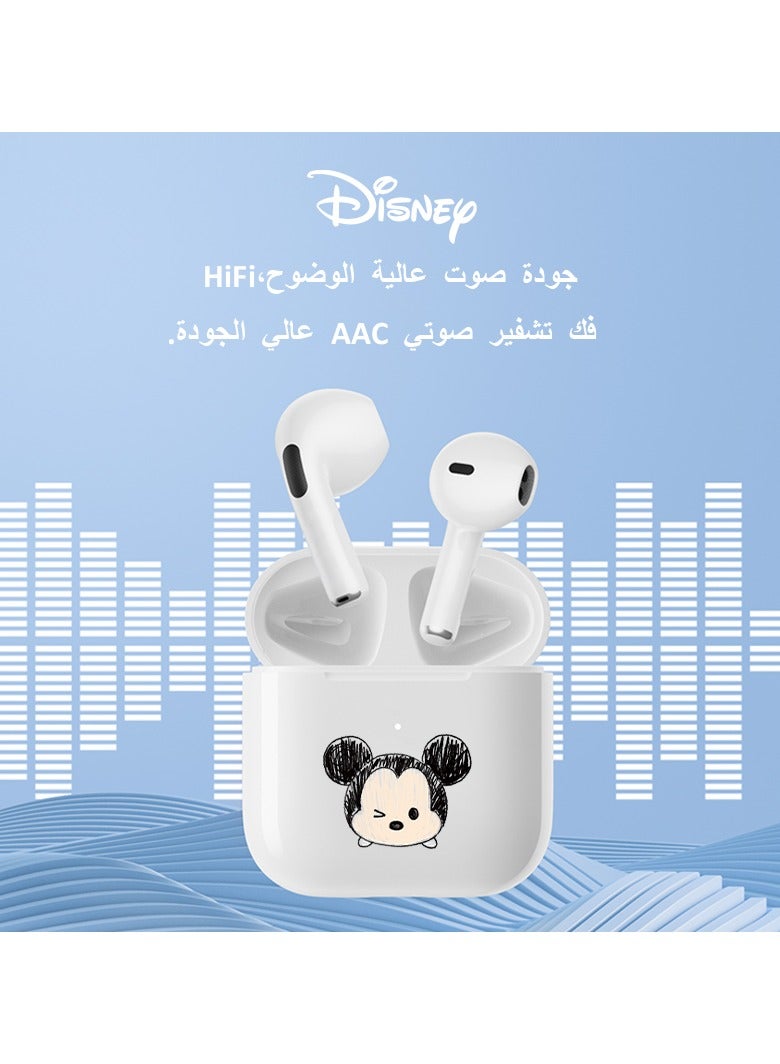 Disney Wireless Kids Headphones F12 TWS Bluetooth 5.2 Earbuds Headsets White Mickey，Sensitive Microphone, Fast Charging, HIFI Bass, AAC High-Definition Audio Decoding  - Image 3