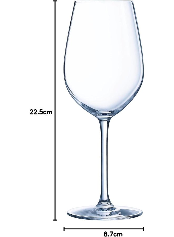Luminarc Menades Stemmed Glass 47cl Set of 4 – Elegant Krysta Lead-Free Crystal Stemware for Water, Juice, Mocktails and Cold Beverages – Clear – Made in France - Image 4