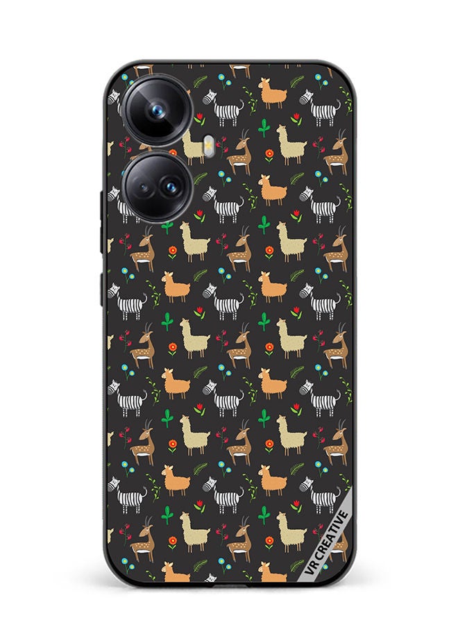 VR CREATIVE Protective Case Cover For Realme 10 Pro Plus Jungle Animals Pattern Design Multicolour - Image 1