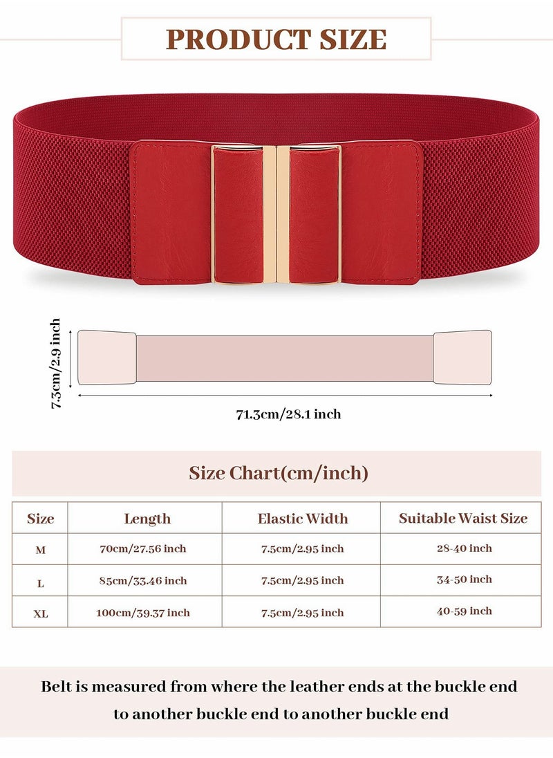 SYOSI - 3 Pieces Women Wide Belt Elastic Cinch Waistband Stretch Dress Belt for Ladies - Image 1