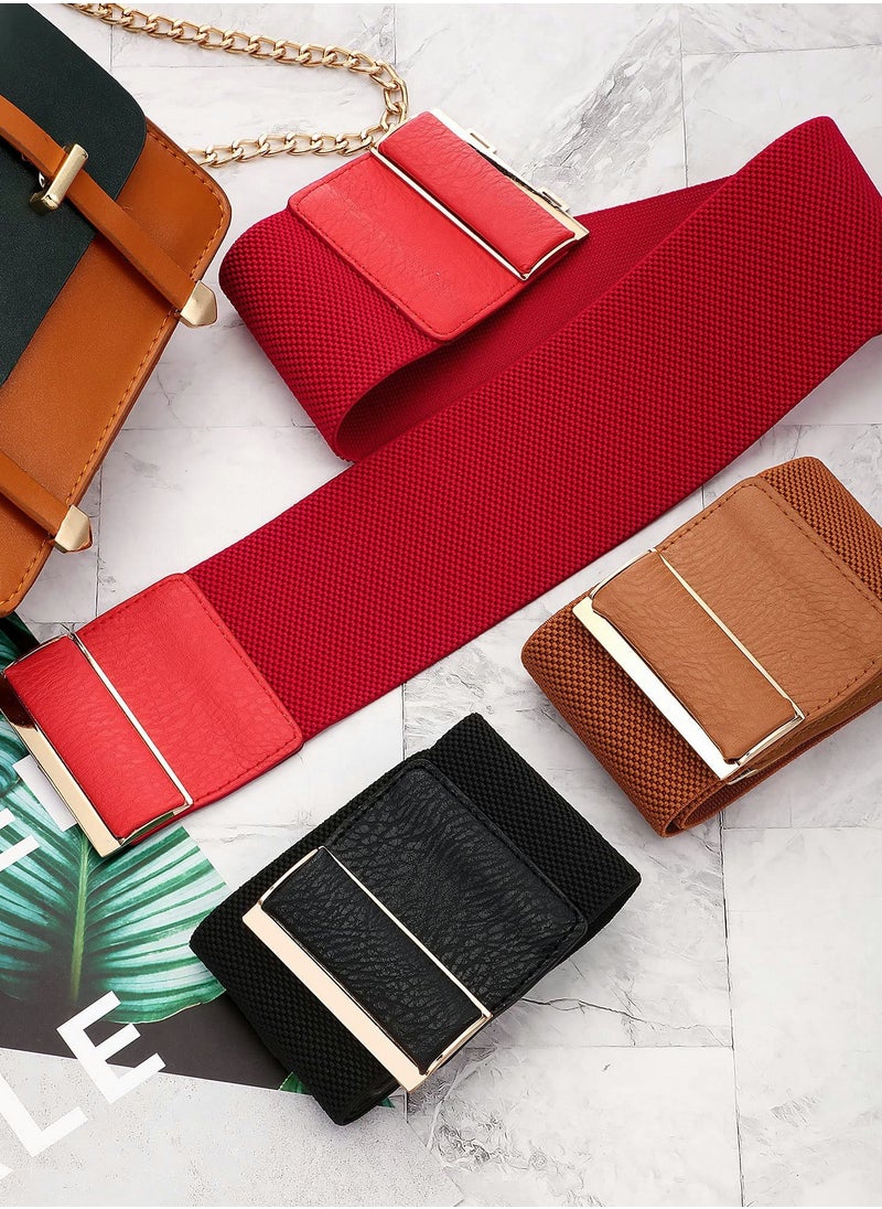 SYOSI - 3 Pieces Women Wide Belt Elastic Cinch Waistband Stretch Dress Belt for Ladies - Image 1