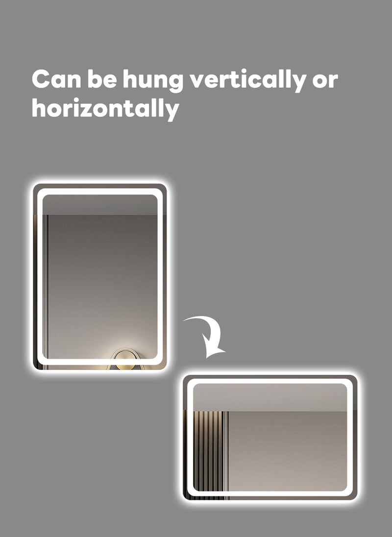 Sharpdo LED Bathroom Mirror with Light, Wall Mounted, Anti-Fog, White Light, Waterproof, Tempered Glass 40*60CM  - Image 5