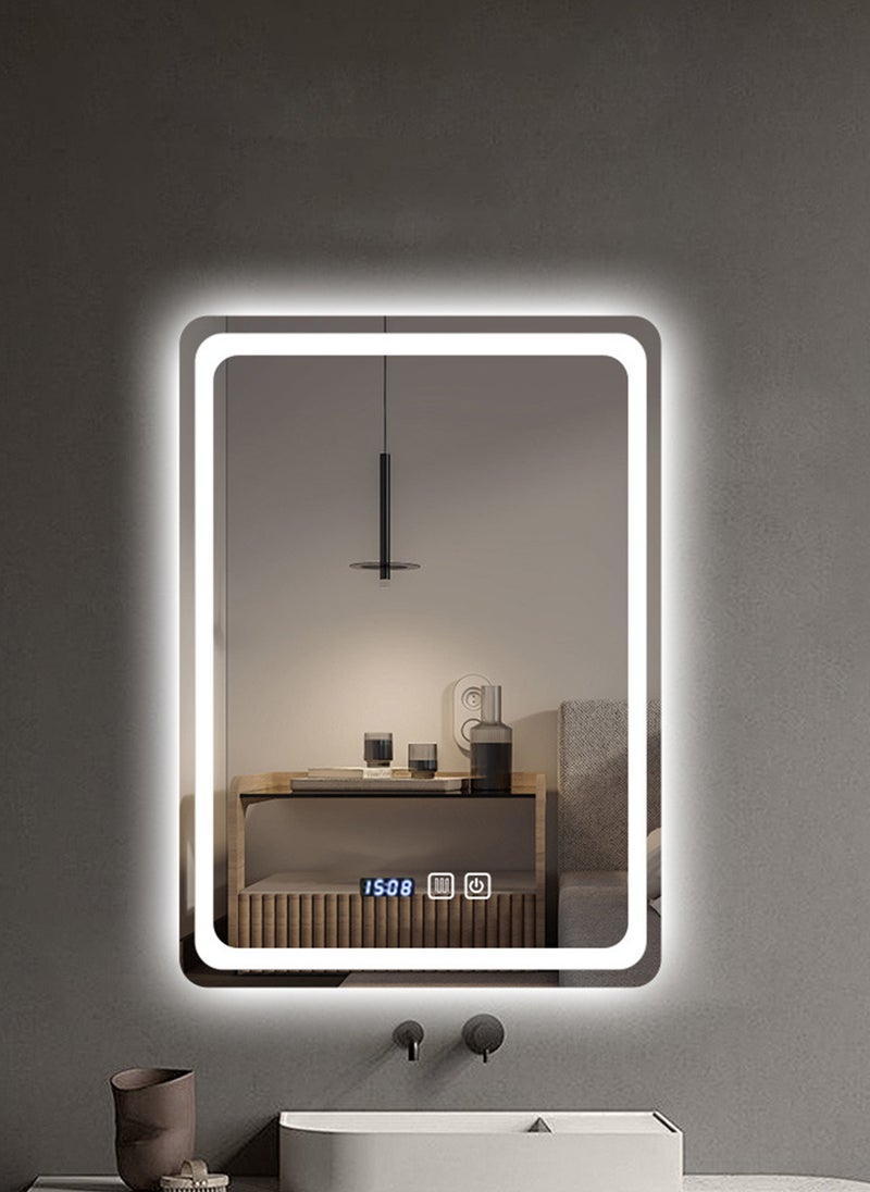 Sharpdo LED Bathroom Mirror with Light, Wall Mounted, Anti-Fog, White Light, Waterproof, Tempered Glass 40*60CM  - Image 1