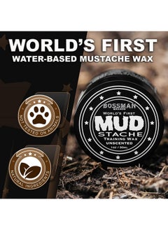 bossman Bossman MUDstache Unscented Mustache Wax - No Pull - Spreads Easy for a Strong Non-Tacky 24 hr Hold - Tame, Train and Style - Moustache Wax for Men (1oz)  - Image 2
