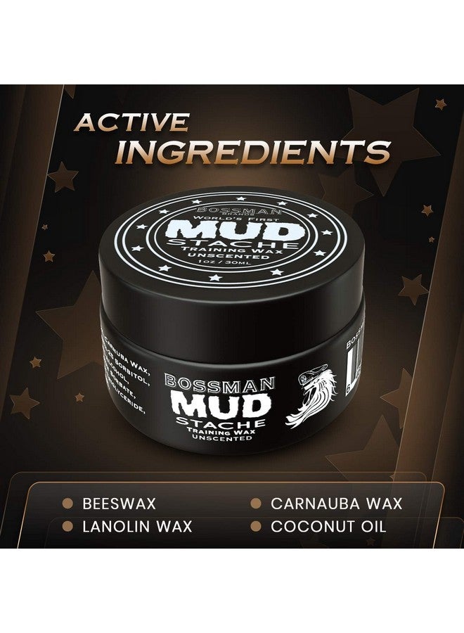 بوسمان شمع شارب Bossman MUDstache غير المعطر - لا يسحب - ينتشر بسهولة لثبات قوي غير لزج يدوم 24 ساعة - ترويض وتدريب وتصفيف - شمع شارب للرجال (1 أونصة) - Image 4