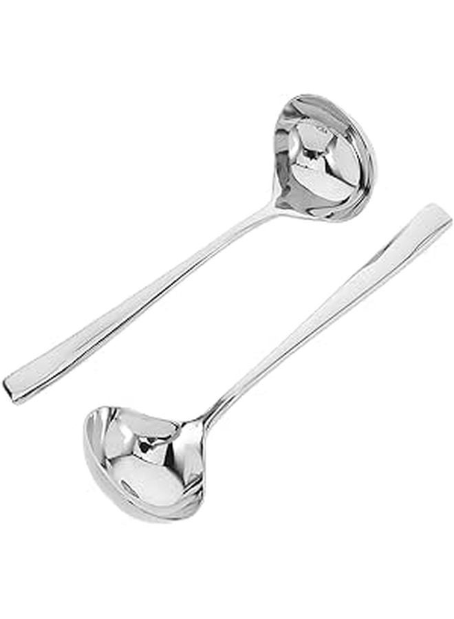 Stainless Steel Gravy Ladle Sauce Spoon 7 4 Inch Long Handle Serving Utensil - Image 1