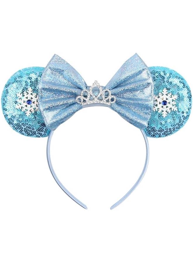 Arabest Sequin Mouse Ears Headbands for Women Girls Boys, Glitter Bows Headband for Kids Adults Birthday Party Costume - Image 2