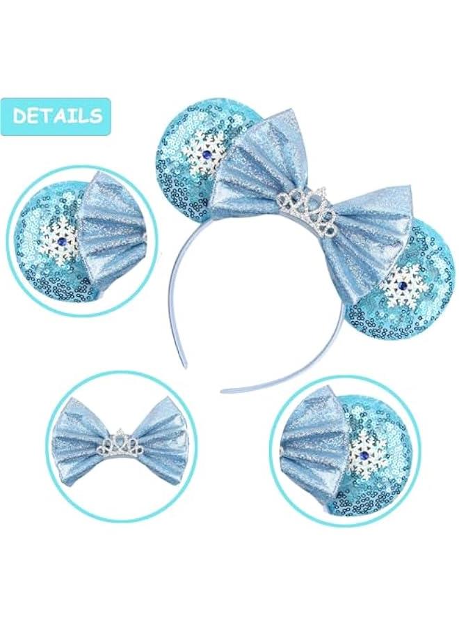 Arabest Sequin Mouse Ears Headbands for Women Girls Boys, Glitter Bows Headband for Kids Adults Birthday Party Costume - Image 3