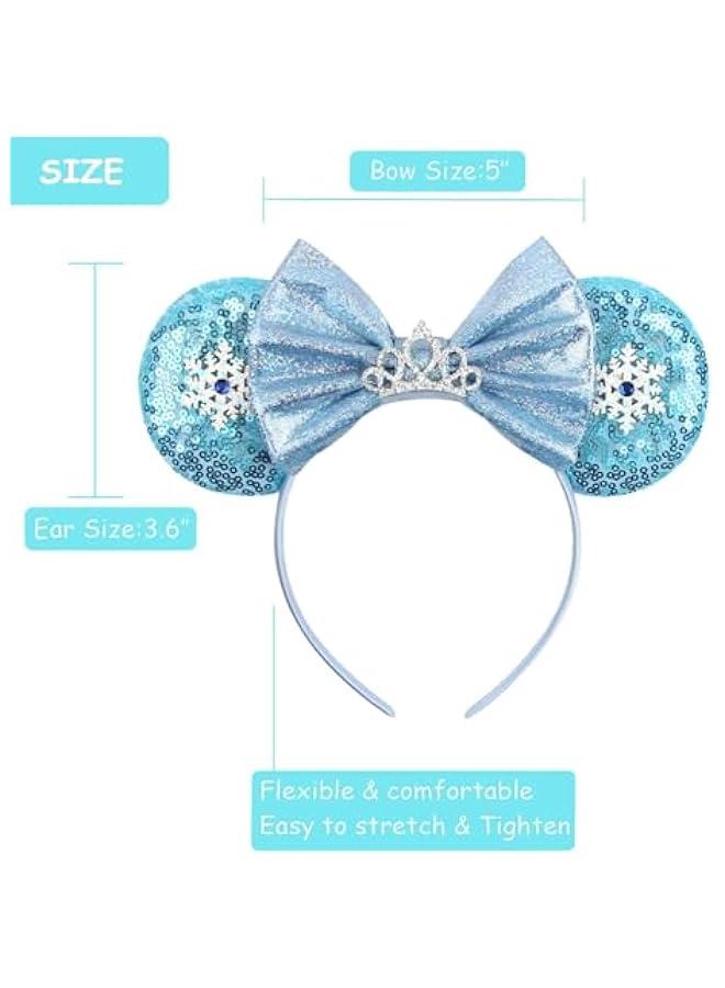 Arabest Sequin Mouse Ears Headbands for Women Girls Boys, Glitter Bows Headband for Kids Adults Birthday Party Costume - Image 4