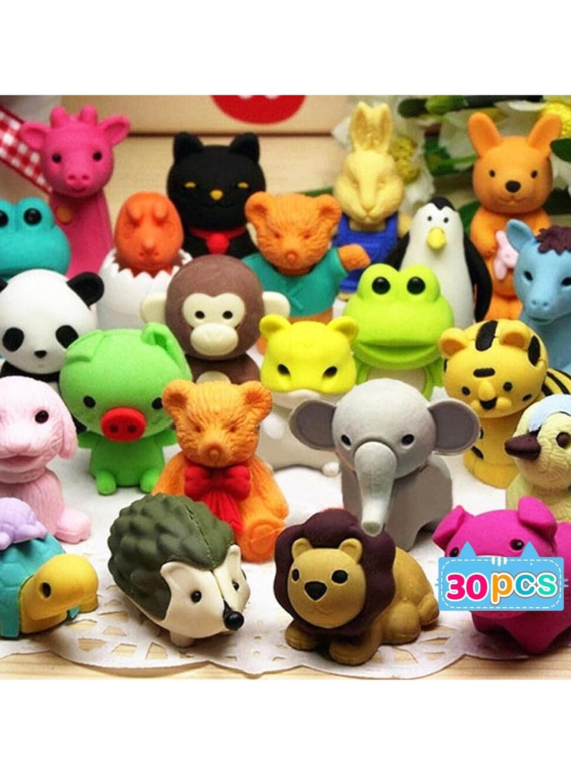 دوركو 30 جهاز كمبيوتر شخصي ممحوات الحيوانات مكتب الحيوانات الأليفة ، 3D مصغرة قلم رصاص ممحوة حفلة ممتعة لمواد المدرسة مكافآت الفصل الدراسي حشوات بيضة عيد الفصح هدايا (لون عشوائي) - Image 1