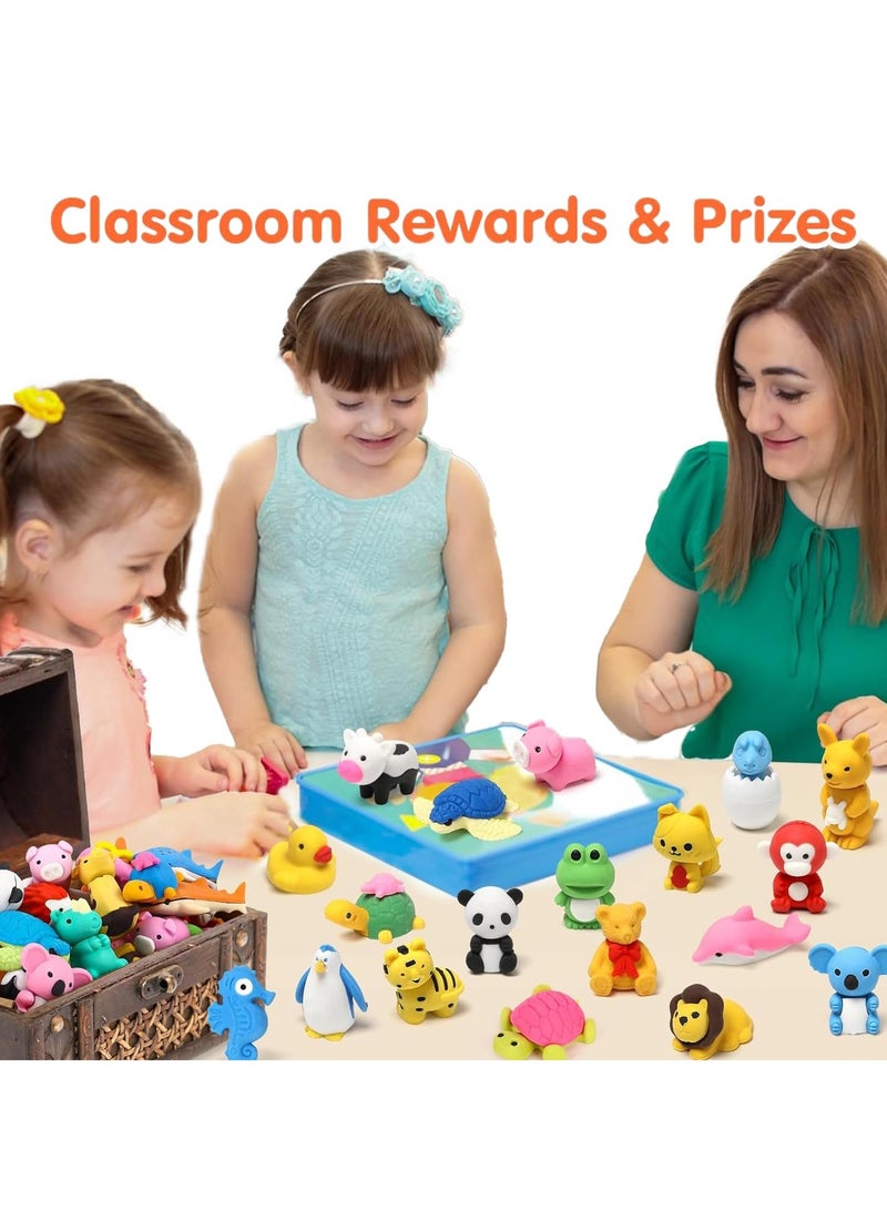 دوركو 30 جهاز كمبيوتر شخصي ممحوات الحيوانات مكتب الحيوانات الأليفة ، 3D مصغرة قلم رصاص ممحوة حفلة ممتعة لمواد المدرسة مكافآت الفصل الدراسي حشوات بيضة عيد الفصح هدايا (لون عشوائي) - Image 4