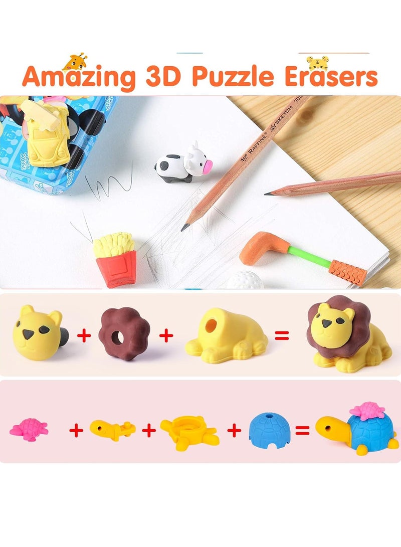 دوركو 30 جهاز كمبيوتر شخصي ممحوات الحيوانات مكتب الحيوانات الأليفة ، 3D مصغرة قلم رصاص ممحوة حفلة ممتعة لمواد المدرسة مكافآت الفصل الدراسي حشوات بيضة عيد الفصح هدايا (لون عشوائي) - Image 5