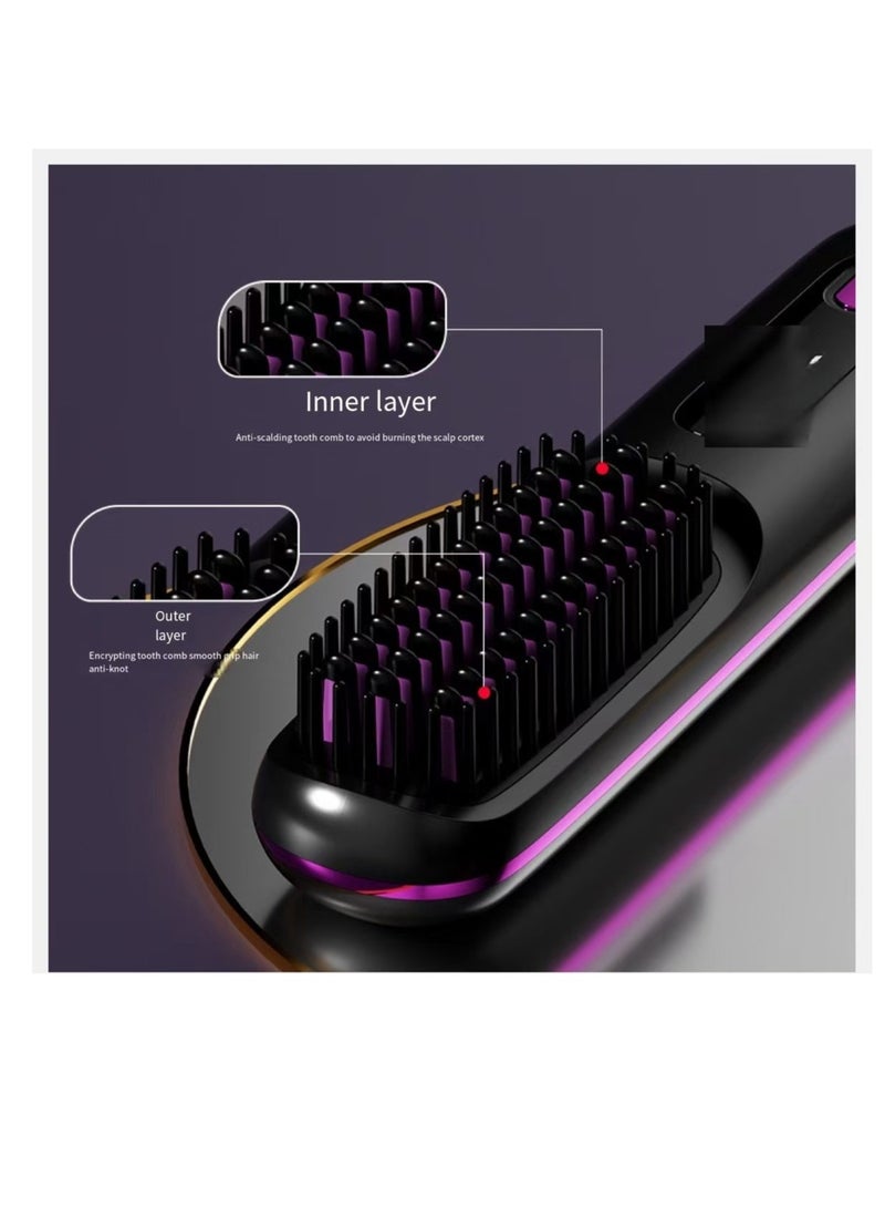 Generic LCD Wireless Hair Straightening Comb, Ceramic Electronic Comb Portable Hair Straightening Comb  - Image 2