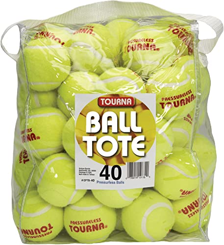 Tourna Pressureless Tennis Balls with 40 Ball Vinyl Tote, Yellow - Image 5