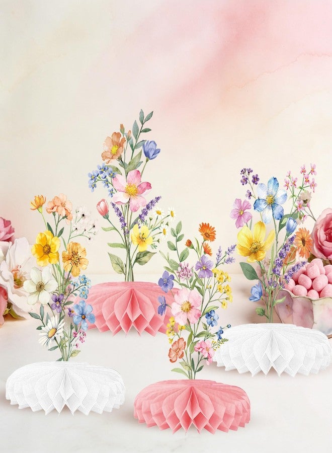 QIYANPAX Wildflower Party Decorations – Plates, Cups, Napkins, Cutlery, Banner, Tablecloth, Balloons, Honeycomb Centerpieces for Spring Floral Baby Shower Birthday Tea Party Decorations, Serves 24 - Image 4