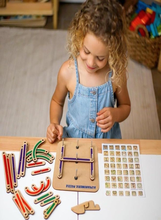 Camin Wooden Alphabets Construction Puzzle Toys for 3 4 5 Year Old Girls Boys | ABC Learning & Educational Toy - Image 2