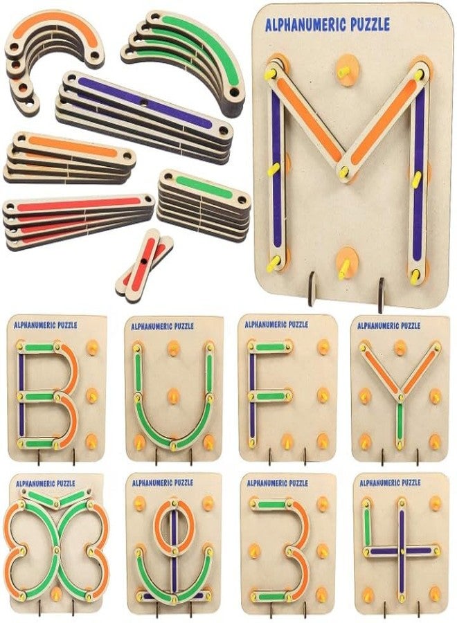 Camin Wooden Alphabets Construction Puzzle Toys for 3 4 5 Year Old Girls Boys | ABC Learning & Educational Toy - Image 3