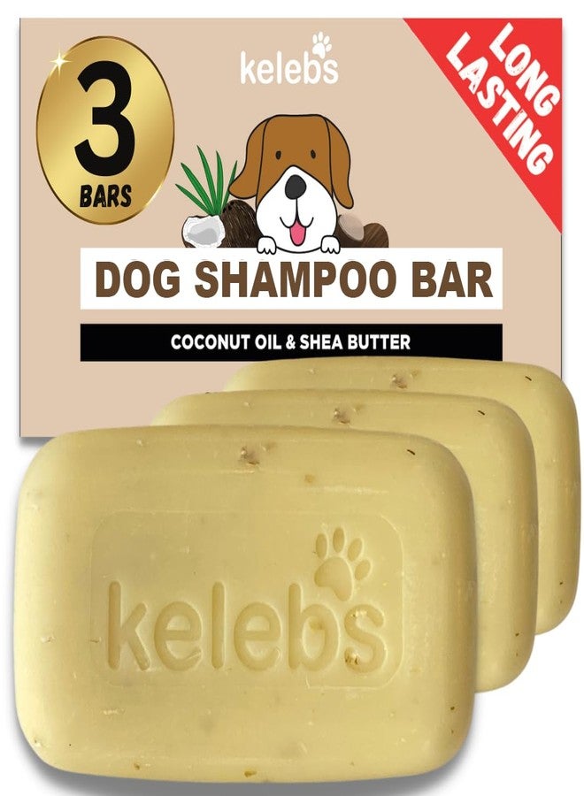 KELEBS Deshedding Dog Shampoo Bar for Shedding Control, Natural Ingredients with Coconut Oil & Shea Butter | No Plastic Waste | Vegan | 3 Bars - Image 1
