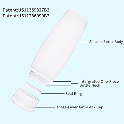 Craftend Silicone Travel Bottles for Toiletries TSA Approved Travel Size Containers Set 4 Pack Portable Leak Proof Refillable Cosmetic Squeeze Bottles Shampoo Hair Conditioner Body Lotion Bath Shower Gel - Image 2