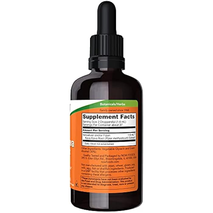 NOW Foods Supplements, Kava Kava Liquid Extract with Glycerin, Dropper Included, Relaxation*, 2-Ounce - Image 2