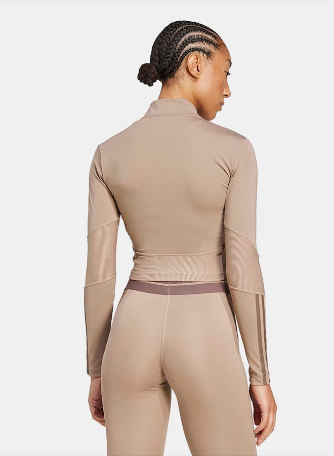 Adidas Hyperglam Rib Zip Thru Cover Up - Image 2