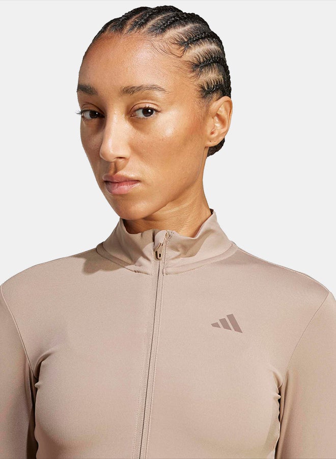 Adidas Hyperglam Rib Zip Thru Cover Up - Image 4