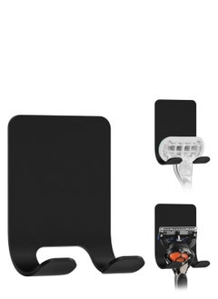 Generic Bathroom Razor Holder, 4-Piece Black , Wall Mount Storage Hooks, Self-Adhesive, Hooks  - Image 1