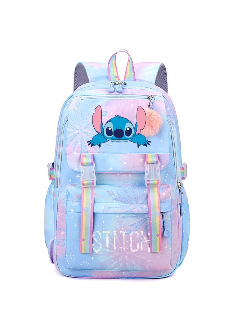 Stitch Student Backpack Large Capacity Backpack for Primary and Secondary School Students Cartoon Print Backpack 30*44*22CM - Image 1