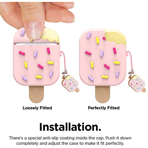 Meyaar Silicone Case for Apple Airpods 4 (2024) Cute Design for AirPods 4 with Active Noise Cancellation (ANC) with Keychain Shockproof Protective Case (Ice Cream (Pink)) - Image 4