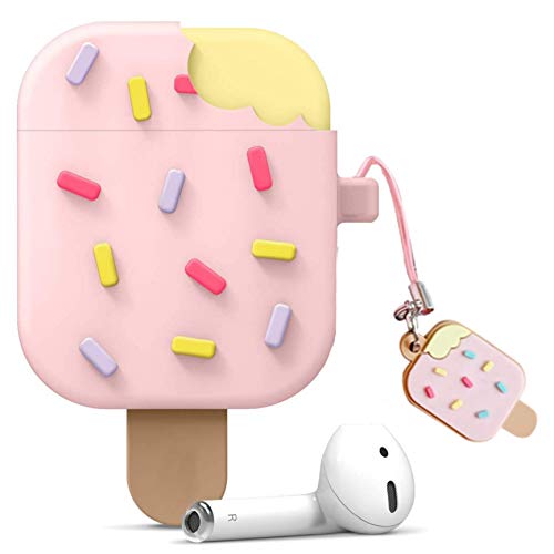 Meyaar Silicone Case for Apple Airpods 4 (2024) Cute Design for AirPods 4 with Active Noise Cancellation (ANC) with Keychain Shockproof Protective Case (Ice Cream (Pink)) - Image 1