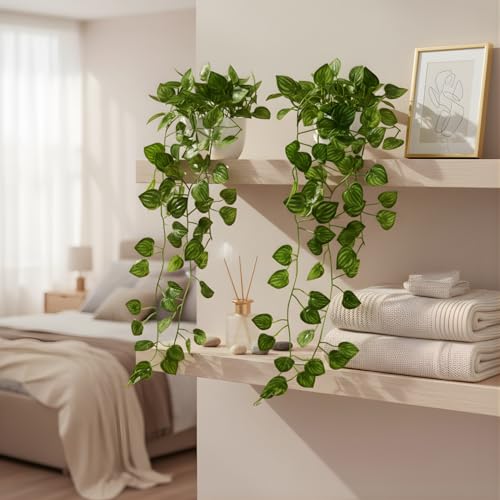 fancymart Artificial Vine Plant Falling with Pot: Pack of 2 (Natural Touch & Feel) - Home and Office Decor with Small Size Pot (45 x 17 x 7 CM) - Image 4