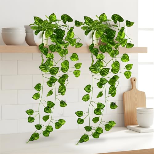 fancymart Artificial Vine Plant Falling with Pot: Pack of 2 (Natural Touch & Feel) - Home and Office Decor with Small Size Pot (45 x 17 x 7 CM) - Image 3