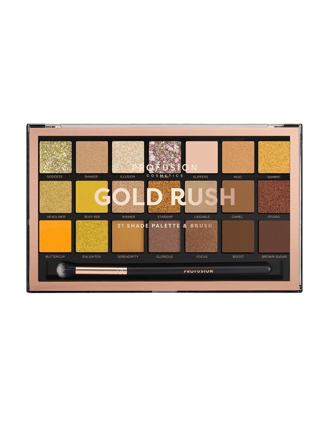 Profusion Cosmetics Gold Rush Eyeshadow Palette Collection & Brush by Profusion Cosmetics - Image 1