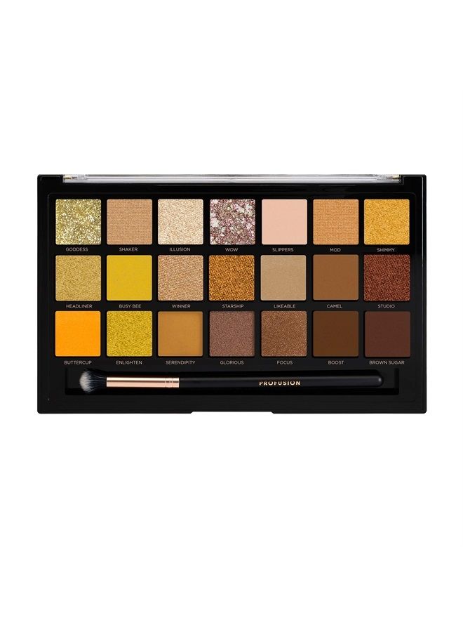 Profusion Cosmetics Gold Rush Eyeshadow Palette Collection & Brush by Profusion Cosmetics - Image 2