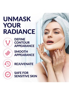 Stylia Stylia Double Chin Mask - V Line Chin Strap - Lifting Collagen Face Mask with Hyaluronic Acid & Aloe Vera - Face Lift Tape Jawline Shaper - Self Care Gifts for Women - Face Masks Skincare - 7PC  - Image 4