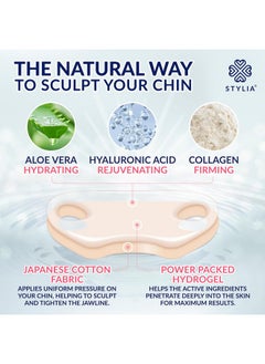 Stylia Stylia Double Chin Mask - V Line Chin Strap - Lifting Collagen Face Mask with Hyaluronic Acid & Aloe Vera - Face Lift Tape Jawline Shaper - Self Care Gifts for Women - Face Masks Skincare - 7PC  - Image 3